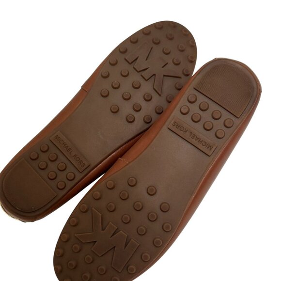 Michael Kors Sutton Cognac Moccasin Flat Loafers with  Bow Size 8.5 Lk Nw! - Picture 6 of 6